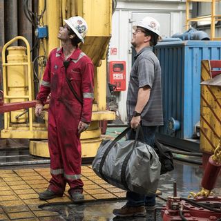 Mark Wahlberg stars as Mike Williams and Dylan O'Brien stars as Caleb Holloway in Lionsgate Films' Deepwater Horizon (2016)