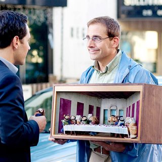 Paul Rudd stars as Tim Conrad and Steve Carell stars as Barry in Paramount Pictures' Dinner for Schmucks (2010). Photo by Merie Weismiller Wallace