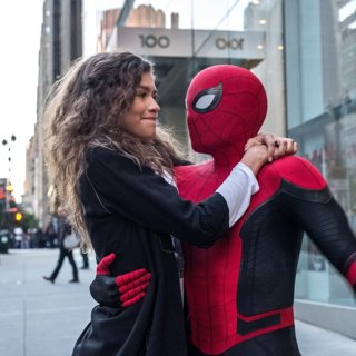 MJ (Zendaya Coleman) and Spider-Man from Sony Pictures' Spider-Man: Far From Home (2019)