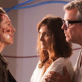 Xavier Samuel, Carrie-Anne Moss and Danny Huston in Alchemy's Frankenstein (2015)