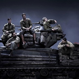 Logan Lerman, Brad Pitt, Scott Eastwood, Michael Pena and Shia LaBeouf in Columbia Pictures' Fury (2014)