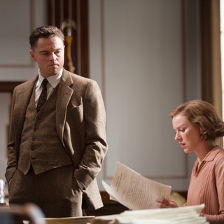 Leonardo DiCaprio stars as J. Edgar Hoover and Naomi Watts stars as Helen Gandy in Warner Bros. Pictures' J. Edgar (2011)