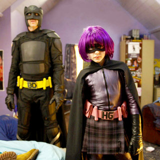 Nicolas Cage stars as Damon Macready/Big Daddy and Chloe Moretz stars as Hit Girl/Mindy Macready in Lionsgate Films' Kick-Ass (2010)