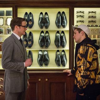 Colin Firth stars as Harry Hart/Galahad and Taron Egerton stars as Gary Unwin in 20th Century Fox's Kingsman: The Secret Service (2015)
