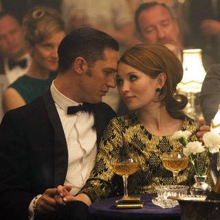 Tom Hardy stars as Ronald Kray/Reginald Kray and Emily Browning stars as Frances Shea in Universal Pictures' Legend (2015)