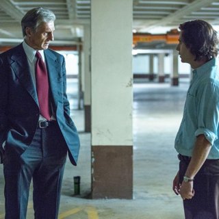 Liam Neeson stars as Mark Felt and Julian Morris stars as Bob Woodward in Sony Pictures Classics' Mark Felt: The Man Who Brought Down the White House (2017)