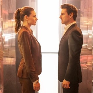 Rebecca Ferguson stars as Ilsa Faust and Tom Cruise stars as Ethan Hunt in Paramount Pictures' Mission: Impossible - Fallout (2018)
