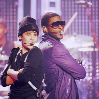 Justin Bieber and Usher in Paramount Pictures' Justin Bieber: Never Say Never (2011)