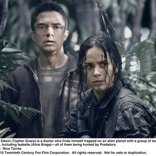 Topher Grace stars as Edwin and Alice Braga stars as Isabelle in 20th Century Fox's Predators (2010). Photo credit by Rico Torres