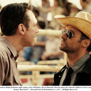 Kevin Durand stars as Ricky and Hugh Jackman stars as Charlie Kenton in Walt Disney Pictures' Real Steel (2011)