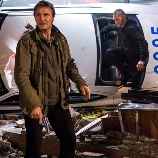 Liam Neeson stars as Jimmy Conlon and Joel Kinnaman stars as Mike Conlon in Warner Bros. Pictures' Run All Night (2015)