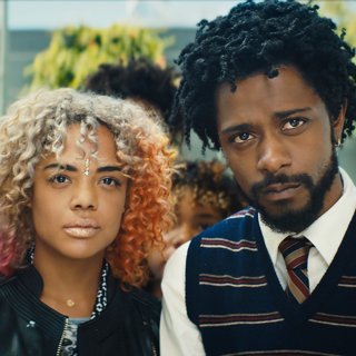 Tessa Thompson stars as Detroit and Keith Stanfield stars as Cassius 'Cash' Green in Annapurna Pictures' Sorry to Bother You (2018)