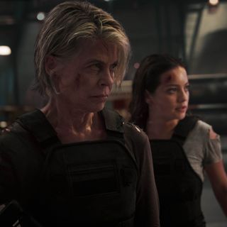 Linda Hamilton stars as Sarah Connor and Natalia Reyes stars as Dani Ramos in Paramount Pictures' Terminator: Dark Fate (2019)