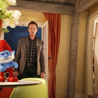 Papa Smurf and Neil Patrick Harris (stars as Patrick) in Columbia Pictures' The Smurfs 2 (2013)