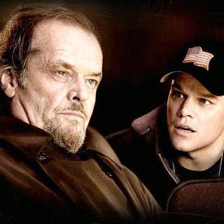 Jack Nicholson as Frank Costello and Matt Damon as Colin Sullivan in Warner Bros' The Departed (2006)