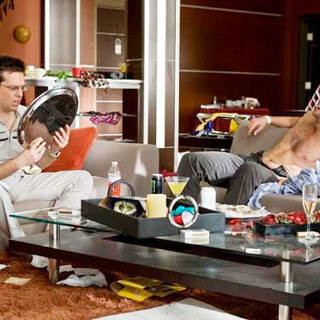 Ed Helms stars as Stu Price and Bradley Cooper stars as Phil Wenneck in Warner Bros. Pictures' The Hangover (2009)