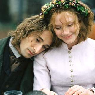 Adrien Brody and Judy Greer in Buena Vista Pictures' The Village (2004)