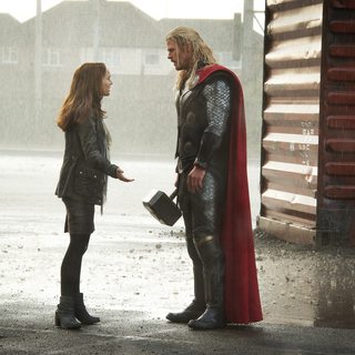 Natalie Portman stars as Jane Foster and Chris Hemsworth stars as Thor in Walt Disney Pictures' Thor: The Dark World (2013)