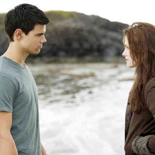 Taylor Lautner stars as Jacob Black and Kristen Stewart stars as Bella Swan in Summit Entertainment's The Twilight Saga's New Moon (2009)