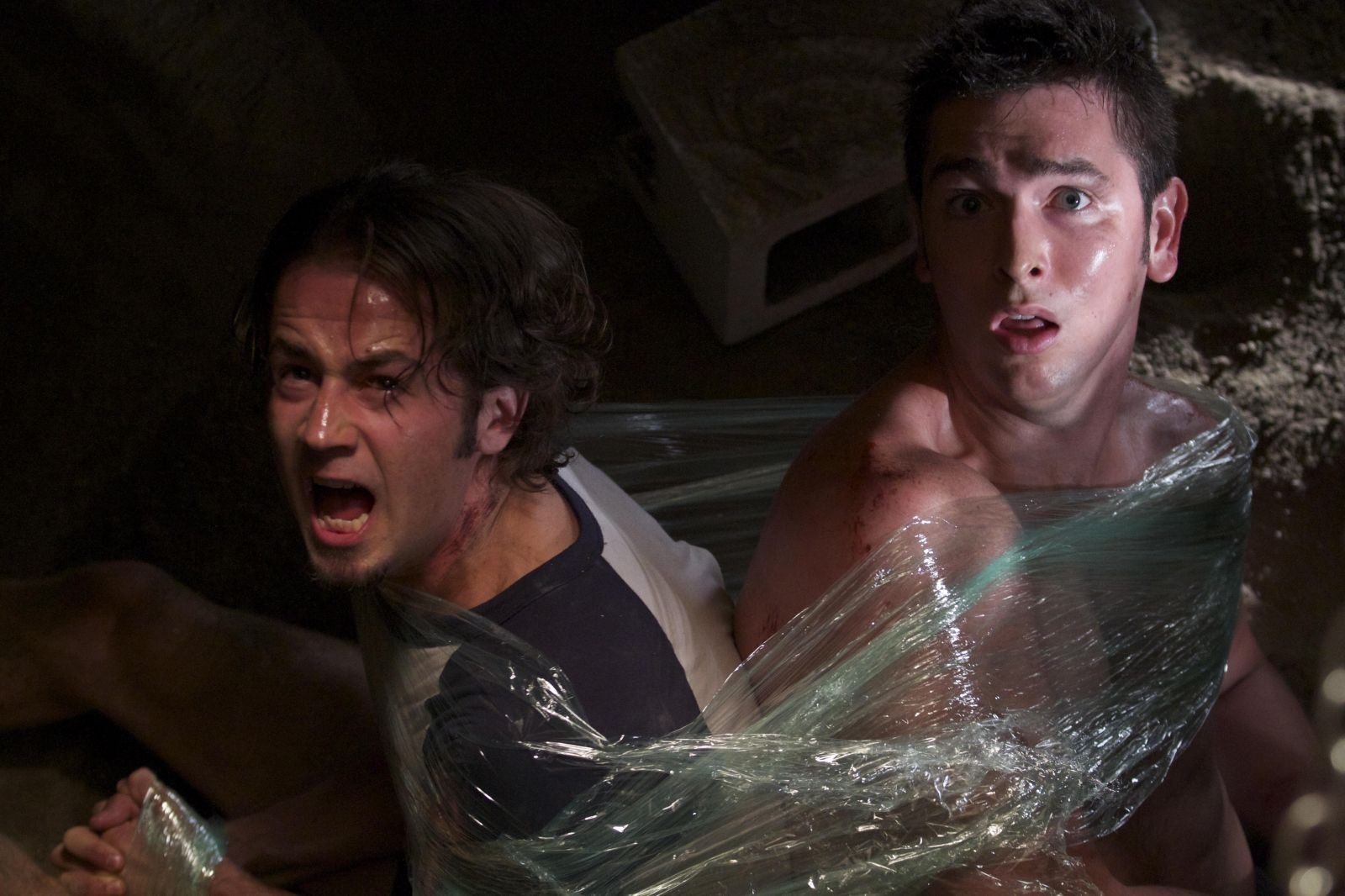 Michael Angarano stars as Travis and Nicholas Braun stars as Billy-Ray in Smodcast Pictures' Red State (2011)