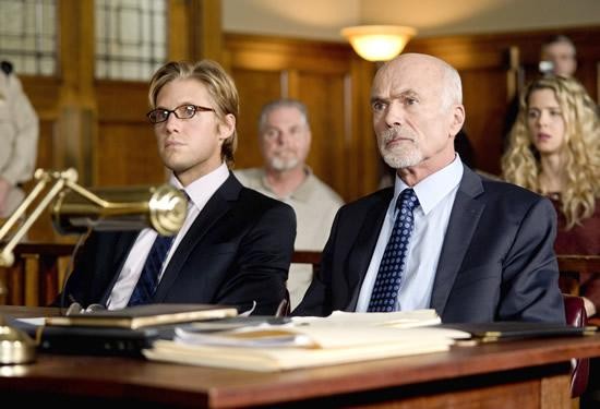 Matt Barr stars as Christopher Porco and Michael Hogan stars as Terry Kindlon in Lifetime's Romeo Killer: The Christopher Porco Story (2013). Photo credits by Ed Araquel.