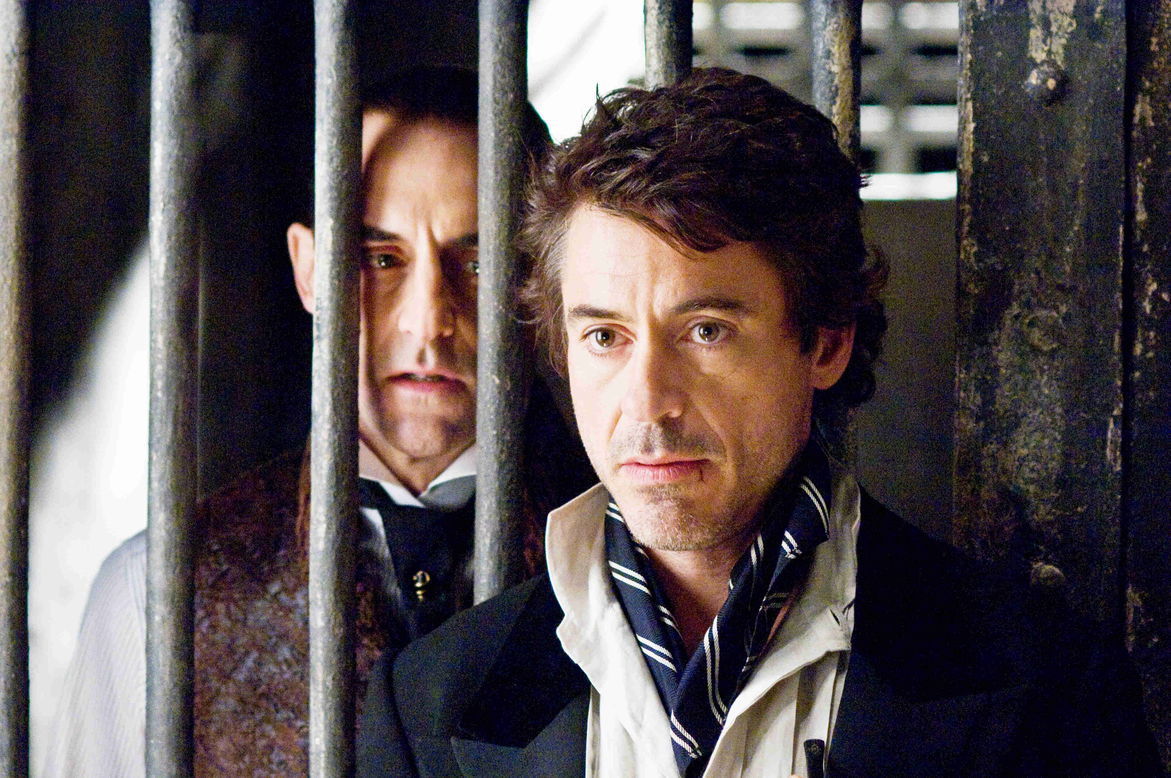 Mark Strong stars as Lord Blackwood and Robert Downey Jr. stars as Sherlock Holmes in Warner Bros. Pictures' Sherlock Holmes (2009)