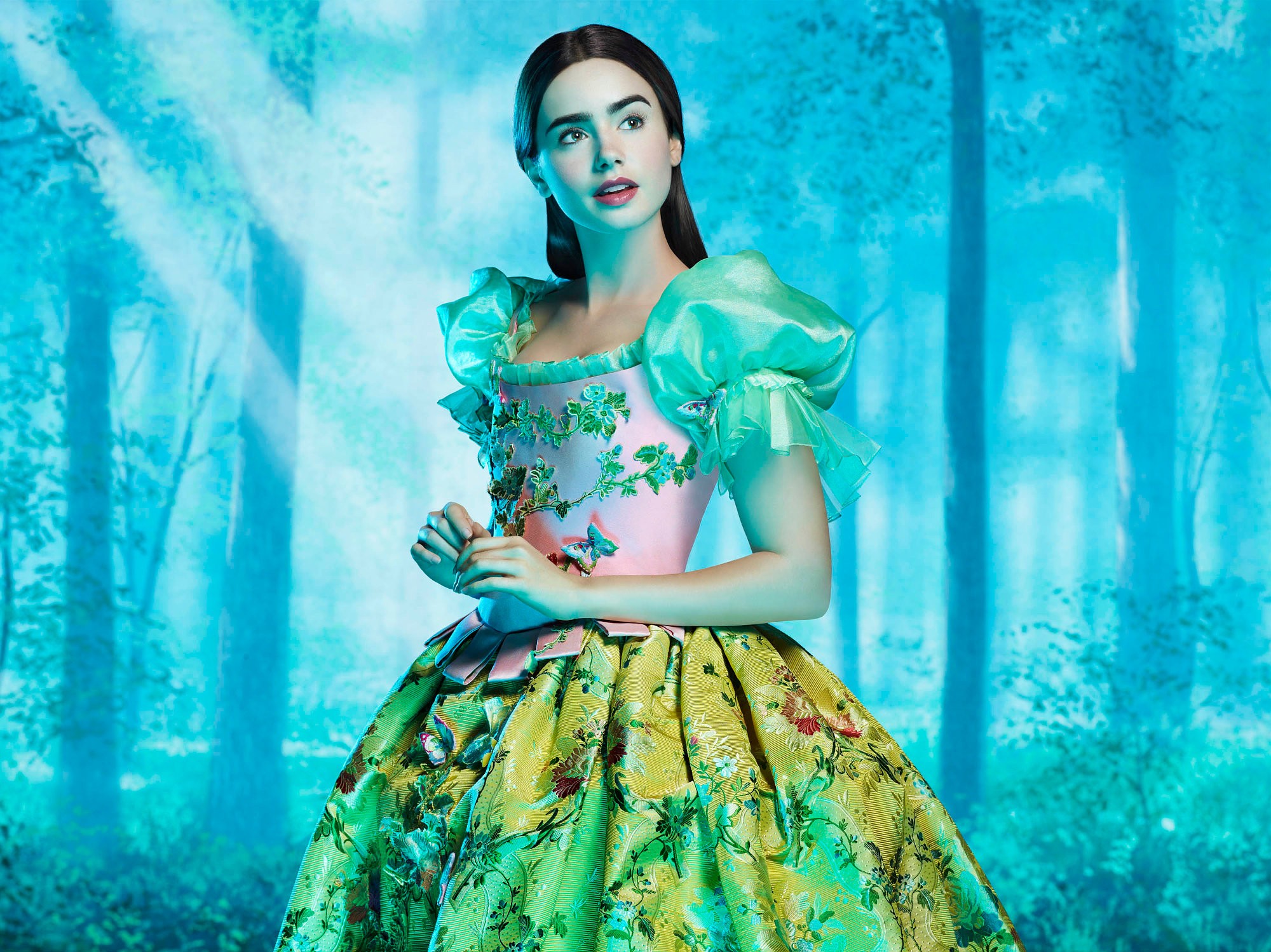 Lily Collins stars as Snow White in Relativity Media's Mirror Mirror (2012). Photo credit by Matthew Rolston.