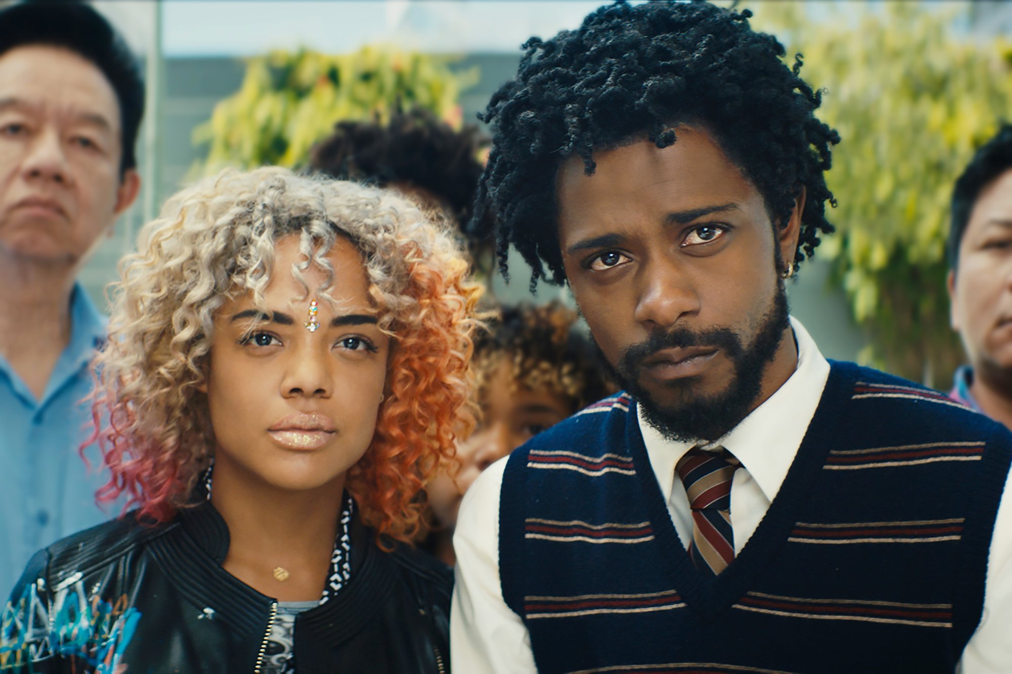 Tessa Thompson stars as Detroit and Keith Stanfield stars as Cassius 'Cash' Green in Annapurna Pictures' Sorry to Bother You (2018)