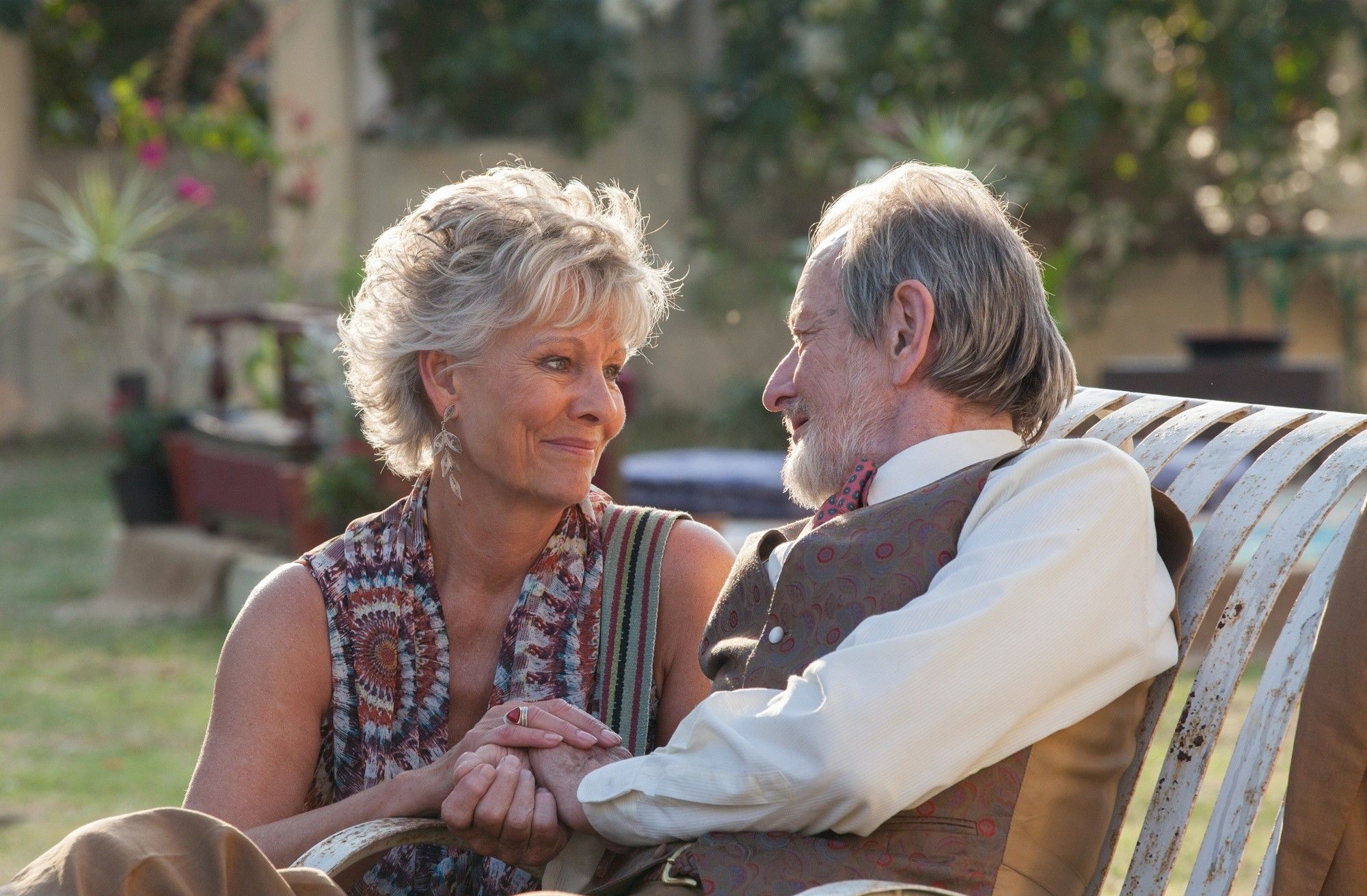 Diana Hardcastle stars as Carol and Ronald Pickup stars as Norman Cousins in Fox Searchlight Pictures' The Second Best Exotic Marigold Hotel (2015). Photo credit by Laurie Sparham.