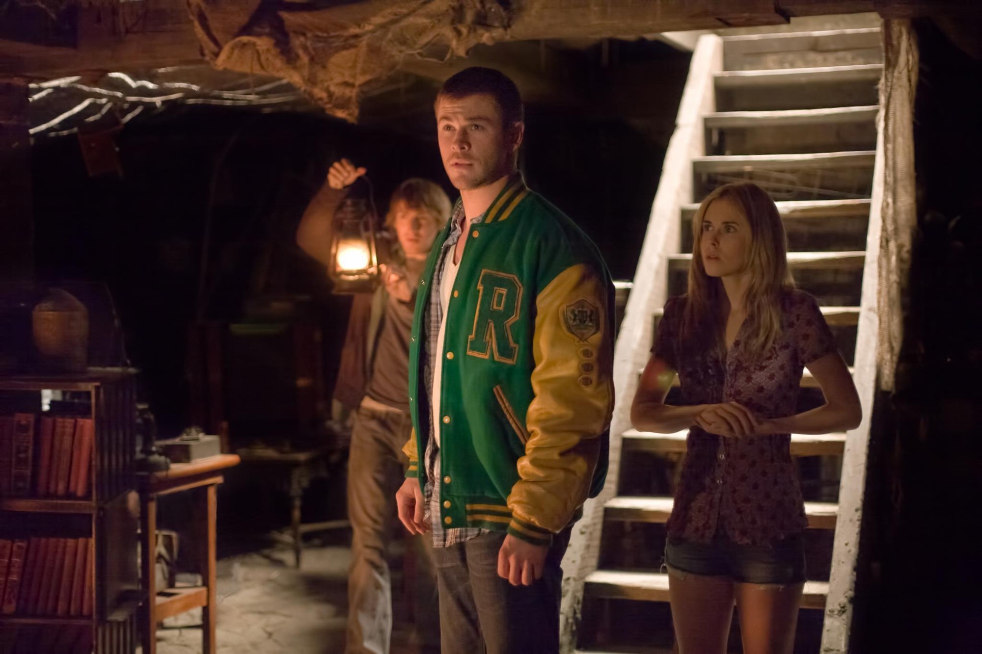 Fran Kranz, Chris Hemsworth and Anna Hutchison in Lionsgate Films' The Cabin in the Woods (2012)