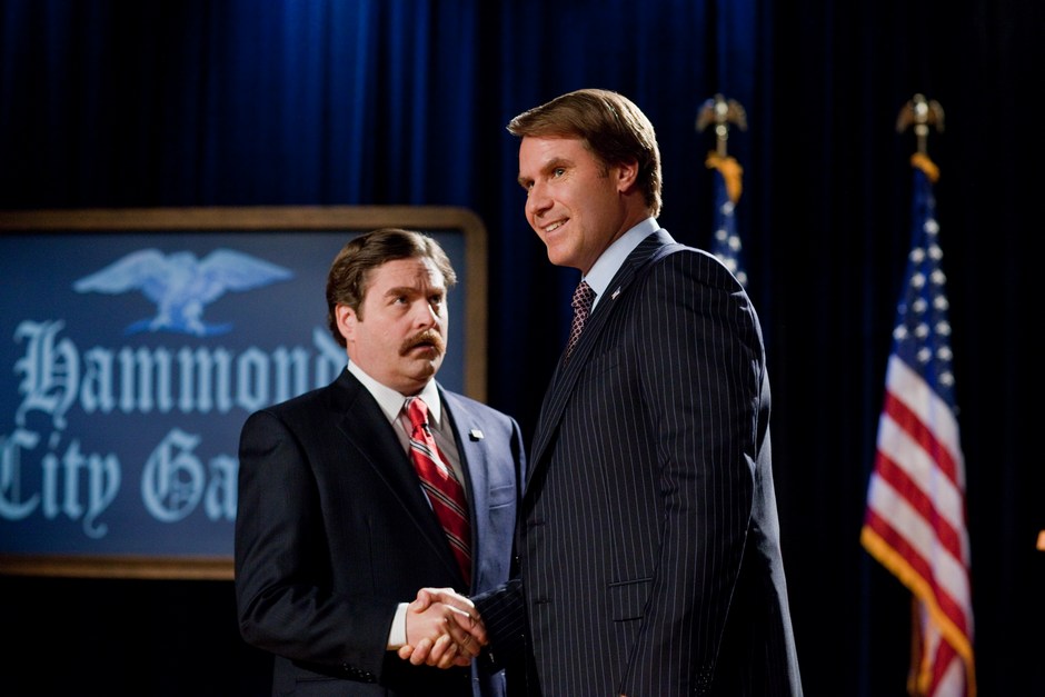 Zach Galifianakis stars as Marty Huggins and Will Ferrell stars as Cam Brady in Warner Bros. Pictures' The Campaign (2012)
