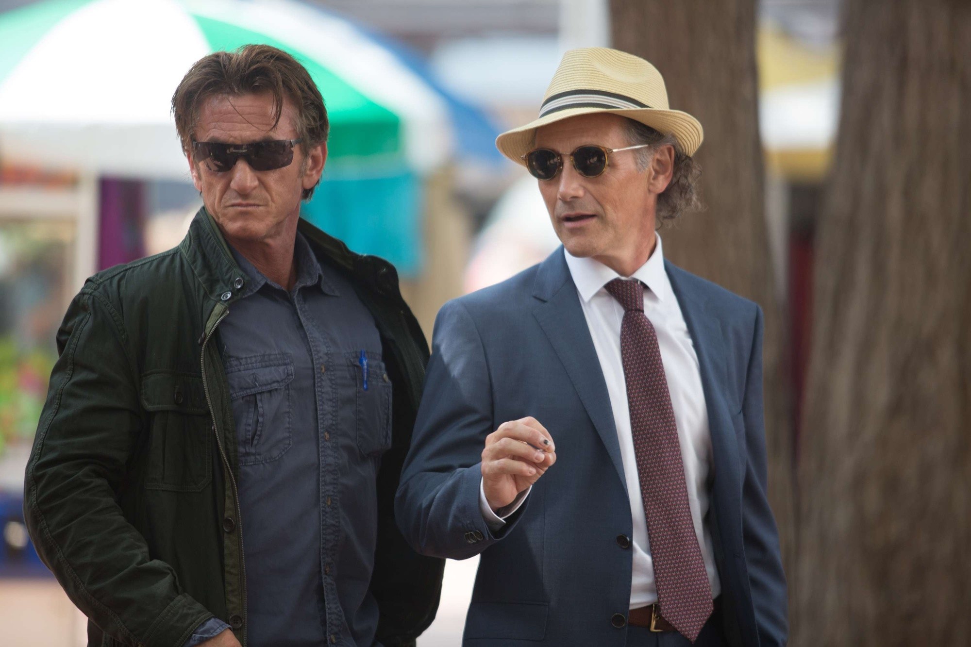 Sean Penn stars as Martin Terrier and Mark Rylance stars as Cox in Open Road Films' The Gunman (2015)