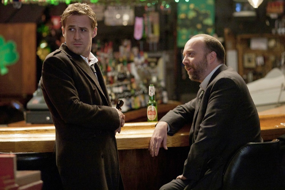 Ryan Gosling stars as Stephen Myers and Paul Giamatti stars as Tom Duffy in Columbia Pictures' The Ides of March (2011)