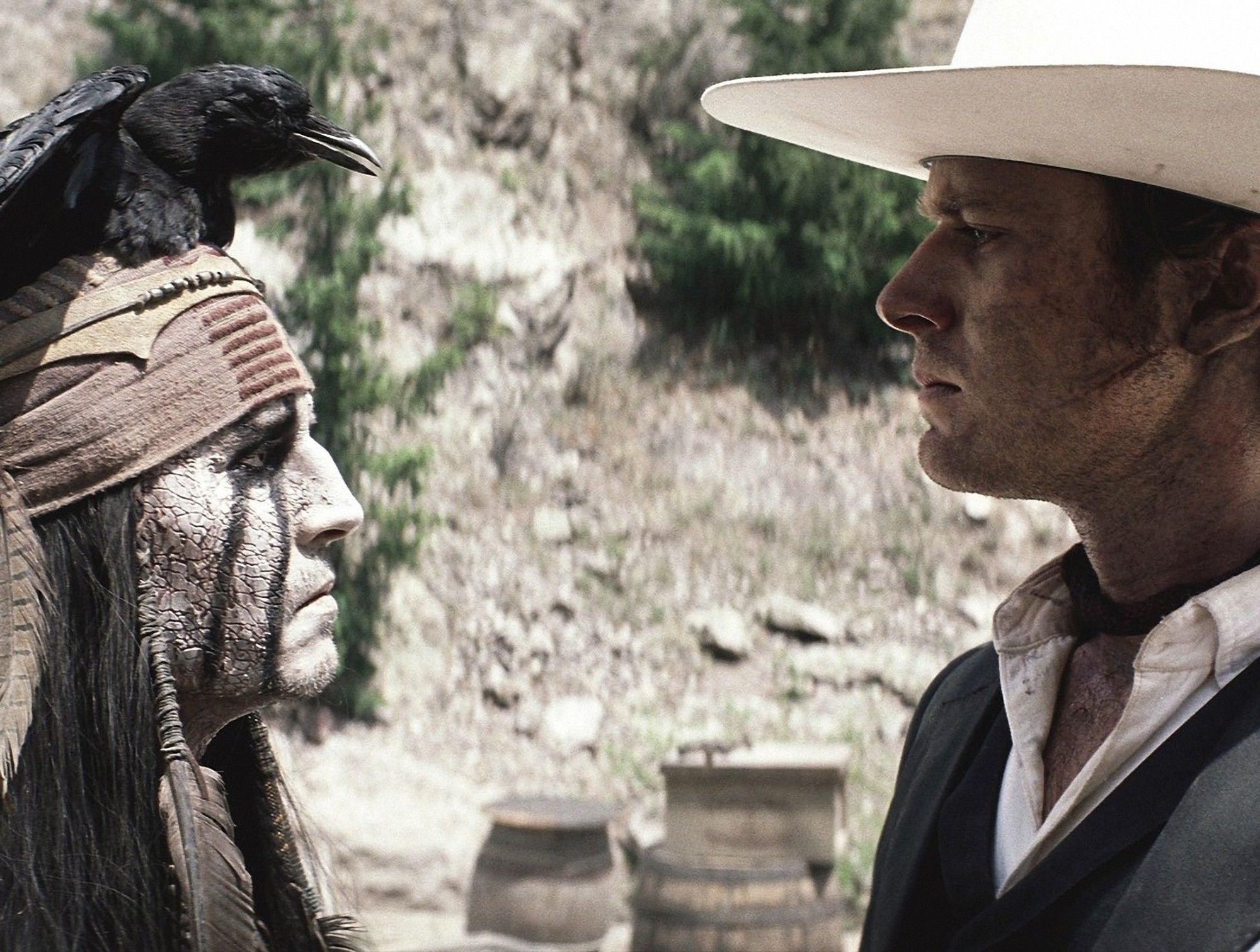 Johnny Depp stars as Tonto and Armie Hammer stars as John Reid/The Lone Ranger in Walt Disney Pictures' The Lone Ranger (2013)