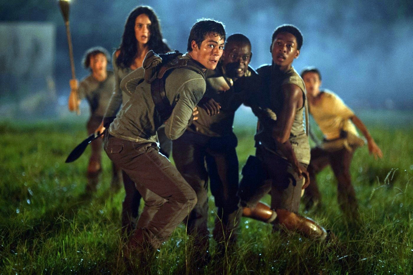 Kaya Scodelario, Dylan O'Brien and Aml Ameen in 20th Century Fox's The Maze Runner (2014)