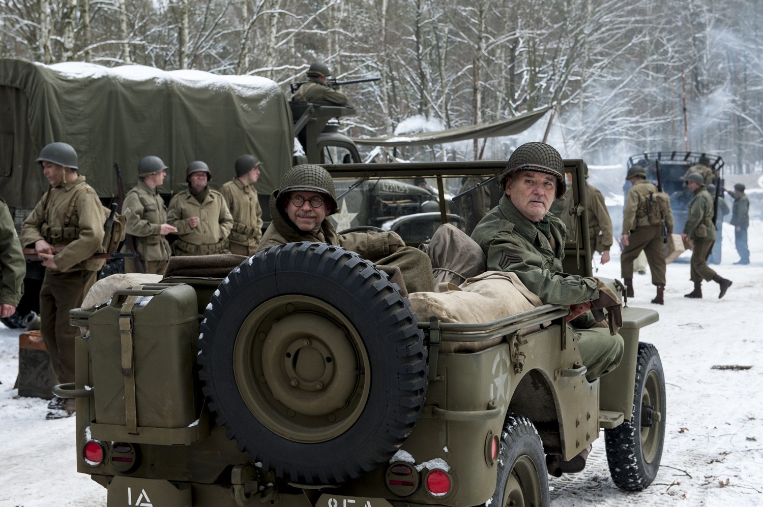 Bob Balaban stars as Preston Savitz and Bill Murray stars as Richard Campbell in Columbia Pictures' The Monuments Men (2014)