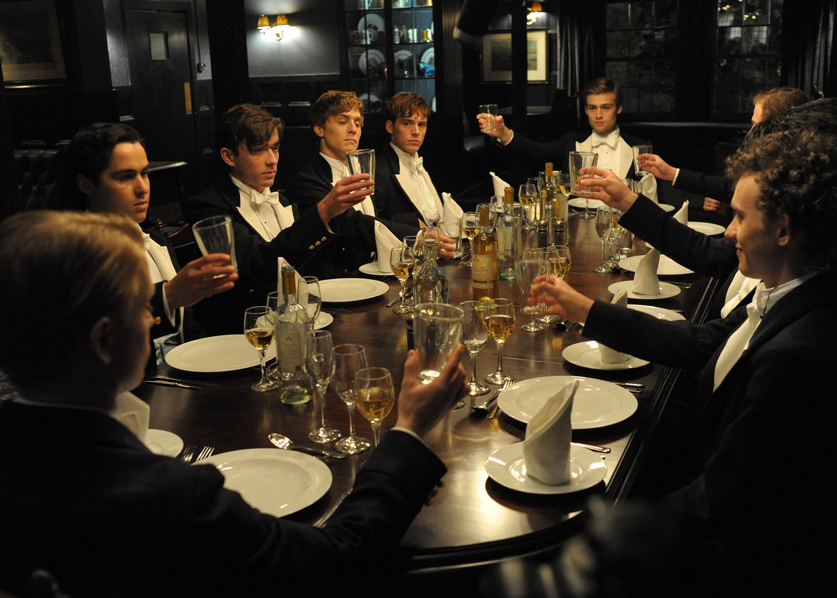Joey Batey, Matthew Beard, Jack Farthing, Douglas Booth and Olly Alexander in IFC Films' The Riot Club (2015)