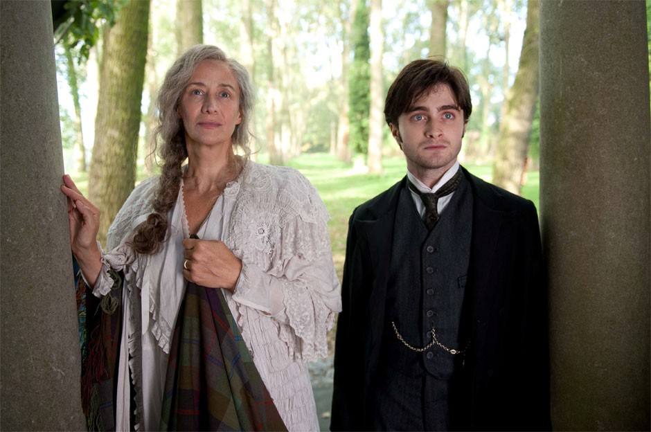Janet McTeer stars as Mrs. Daily and Daniel Radcliffe stars as Arthur Kipps in CBS Films' The Woman in Black (2012)