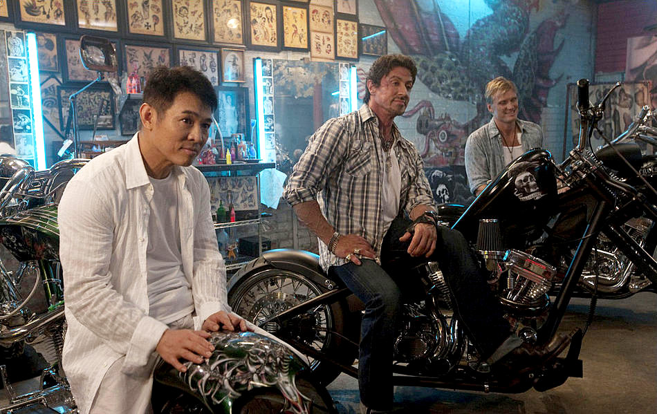 Jet Li, Sylvester Stallone and Dolph Lundgren in Lionsgate Films' The Expendables (2010)