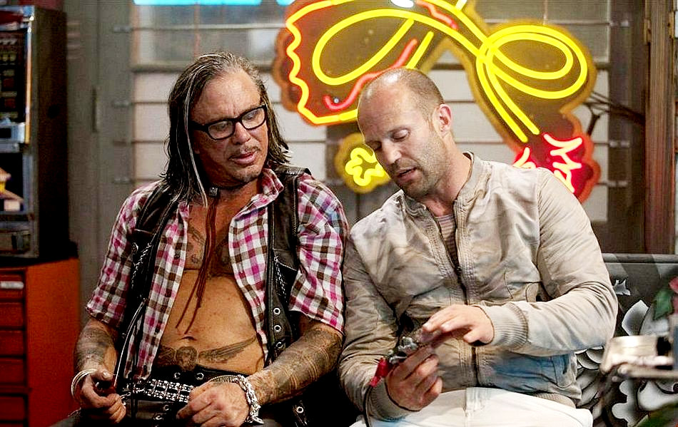 Mickey Rourke stars as Tool and Jason Statham stars as Lee Christmas in Lionsgate Films' The Expendables (2010)