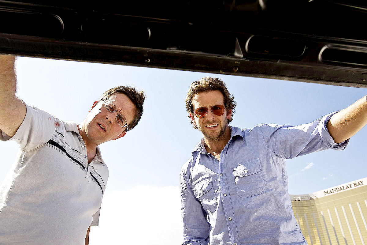 Ed Helms stars as Stu Price and Bradley Cooper stars as Phil Wenneck in Warner Bros. Pictures' The Hangover (2009)