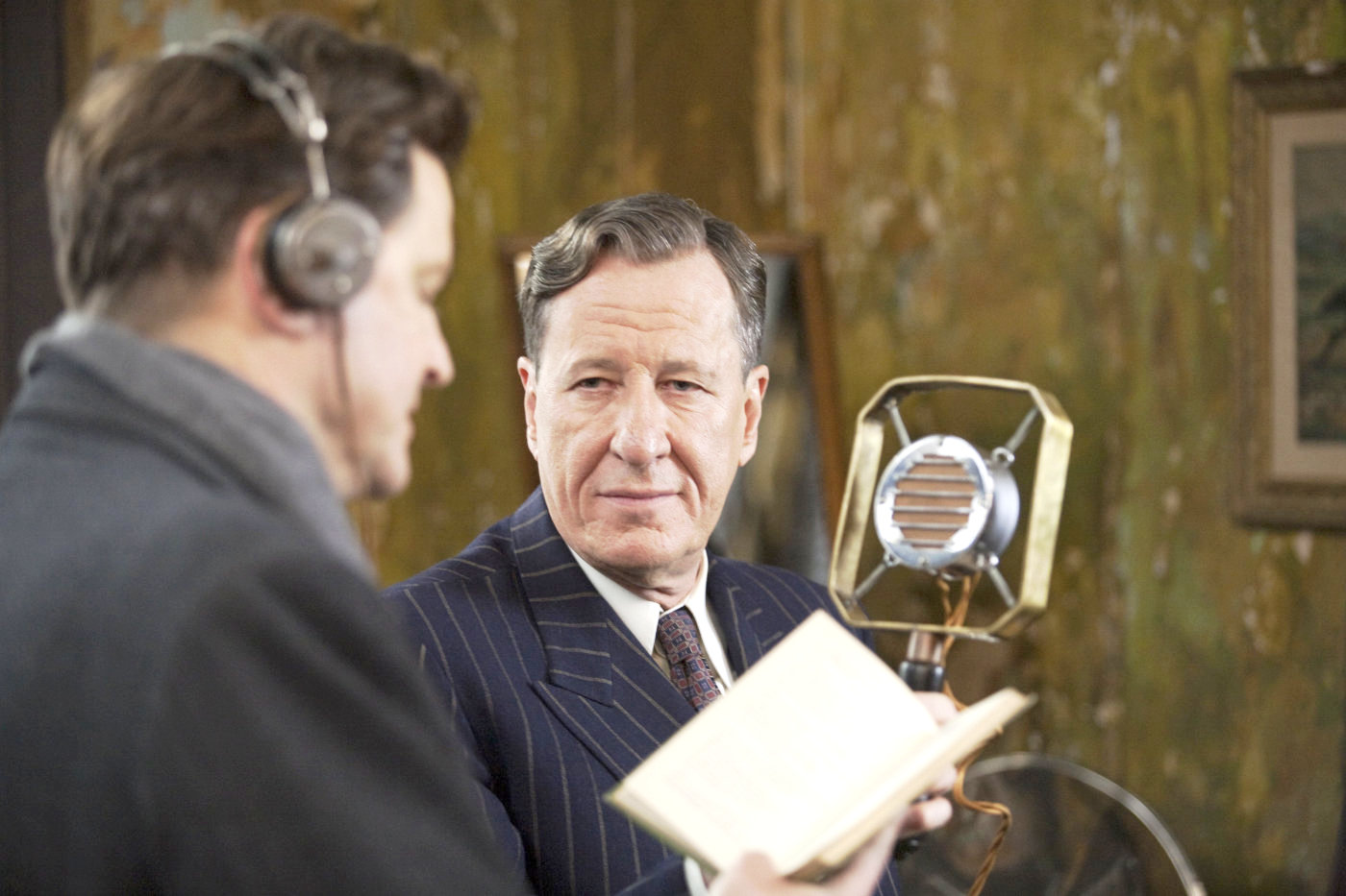 Colin Firth stars as King George VI and Geoffrey Rush stars as Lionel Logue in The Weinstein Company's The King's Speech (2010)