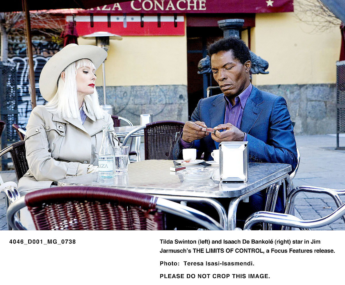 Tilda Swinton and Isaach De Bankole in Focus Features' The Limits of Control (2009). Photo credit by Teresa Isasi.