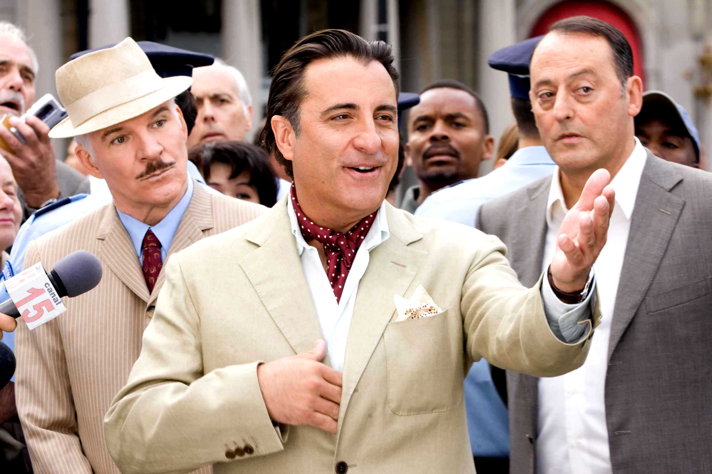 Steve Martin, Andy Garcia and Jean Reno in Columbia Pictures' The Pink Panther 2 (2009). Photo credit by Peter Iovino.