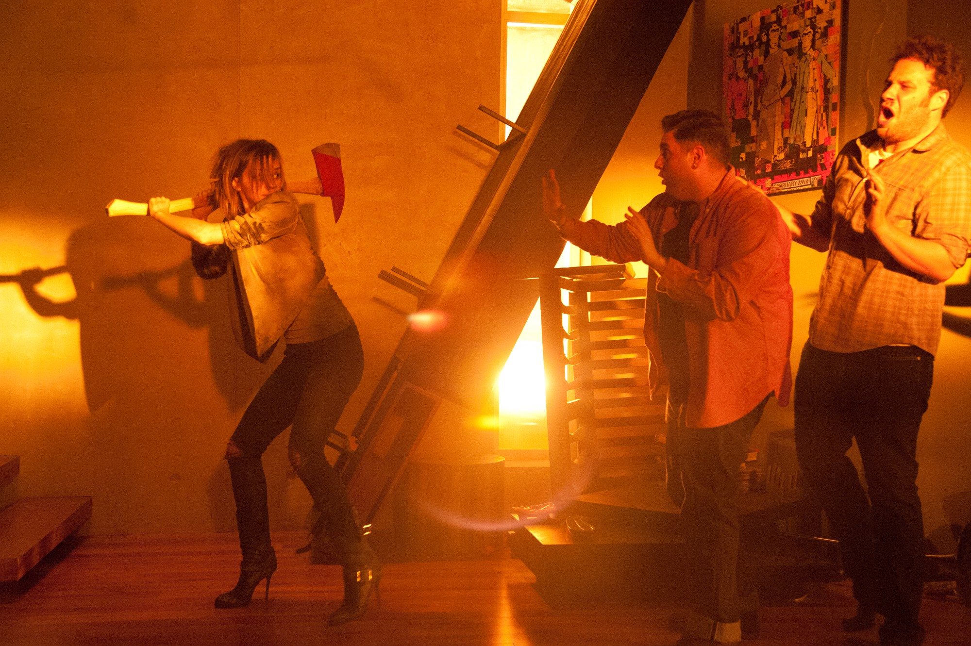 Emma Watson, Jonah Hill and Seth Rogen in Columbia Pictures' This Is the End (2013)