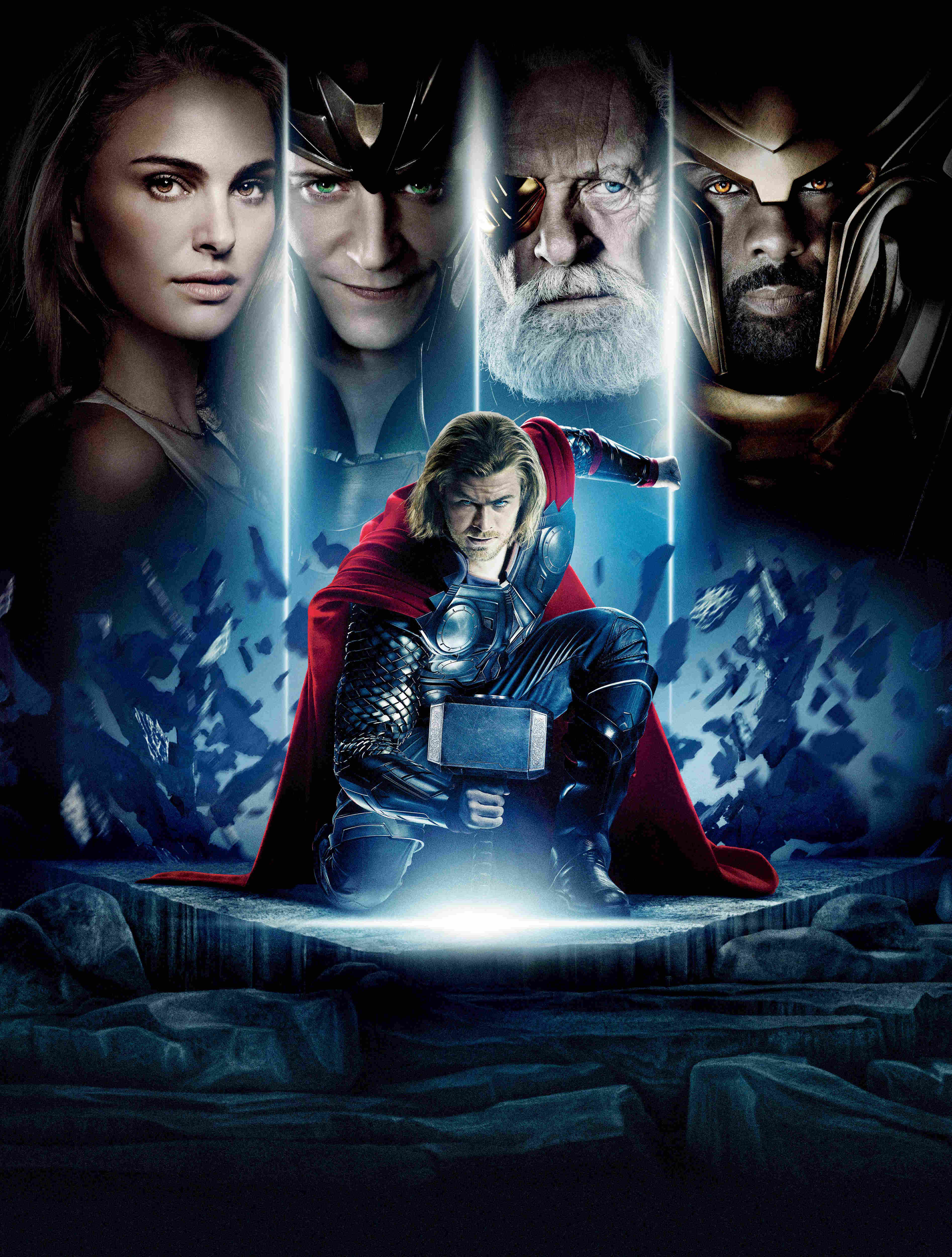Natalie Portman, Tom Hiddleston, Anthony Hopkins, Idris Elba and Chris Hemsworth in Paramount Pictures' Thor (2011)