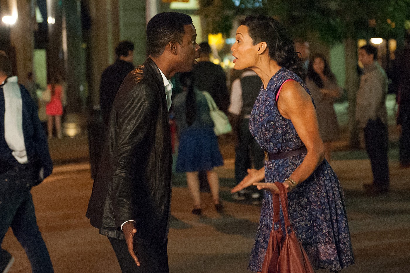 Chris Rock stars as Andre Allen and Rosario Dawson stars as Chelsea Brown in Paramount Pictures' Top Five (2014)