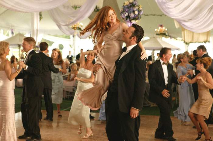 Isla Fisher and Vince Vaughn in New Line Cinema's Wedding Crashers (2005)