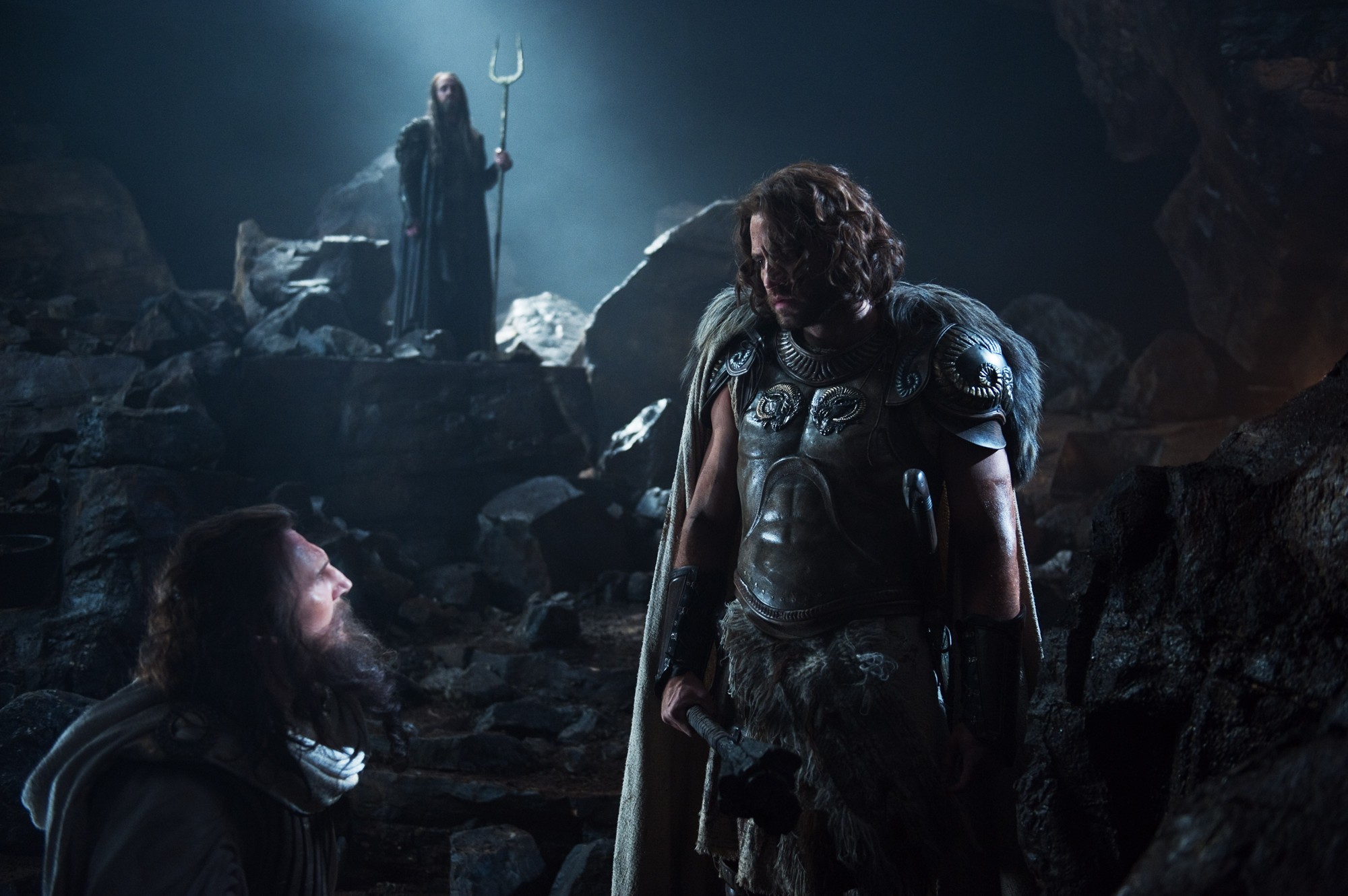 Liam Neeson stars as Zeus and Edgar Ramirez stars as Ares in Warner Bros. Pictures' Wrath of the Titans (2012). Photo credit by Jay Maidment.