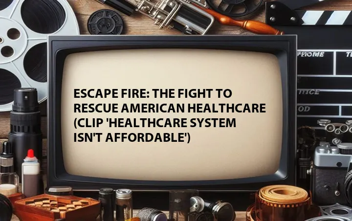 Escape Fire: The Fight to Rescue American Healthcare (Clip 'Healthcare System Isn't Affordable')